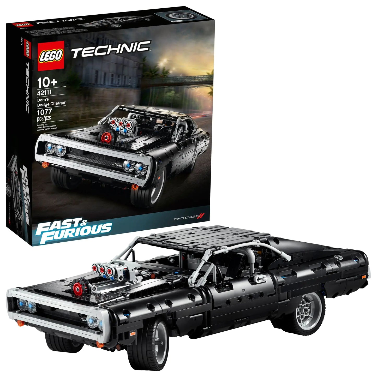 LEGO Technic Fast & Furious Doms Dodge Charger 42111 Building Toy - Racing Car Model Building Kit Iconic Movie Inspired Collectors Set Gift Idea for Kids Teens and Adults Ages 10+