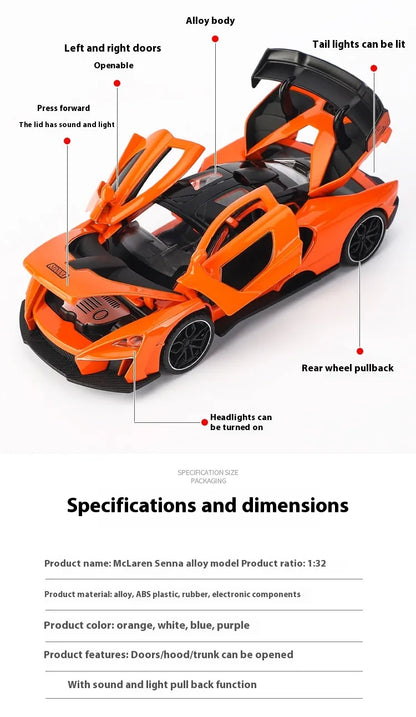 Acousto-Optic Metal Simulation Alloy Car Toy