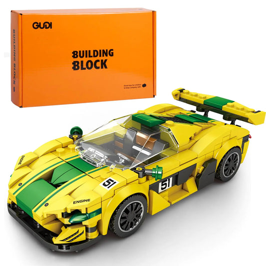 ESOLOM P1 GTR Speed Champion Race Car Building Set for Boys Age 8-12，Technic Car Building Kit for Adults，MOC Sports Car Set Racing Vehicle Toy for Kids，STEM Building Toy Gifts for Children(368pcs)