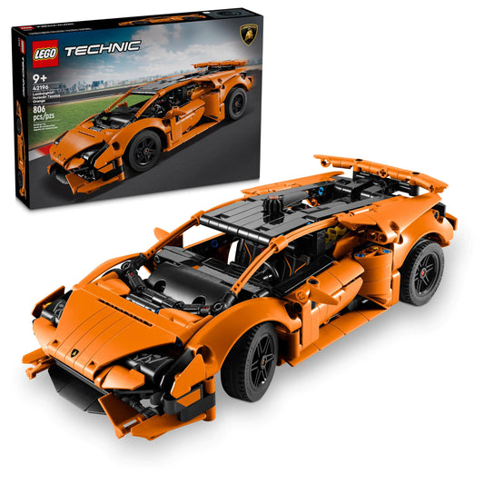 LEGO Technic Lamborghini Huracán Tecnica Orange Toy Cars - Building Toys for Kids Boys & Girls Ages 9+ - Lamborghini Toy Car W/ V10 Engine & Steering - Gift Ideas for Birthdays - 42196